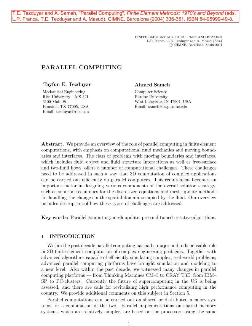 research paper in parallel computing
