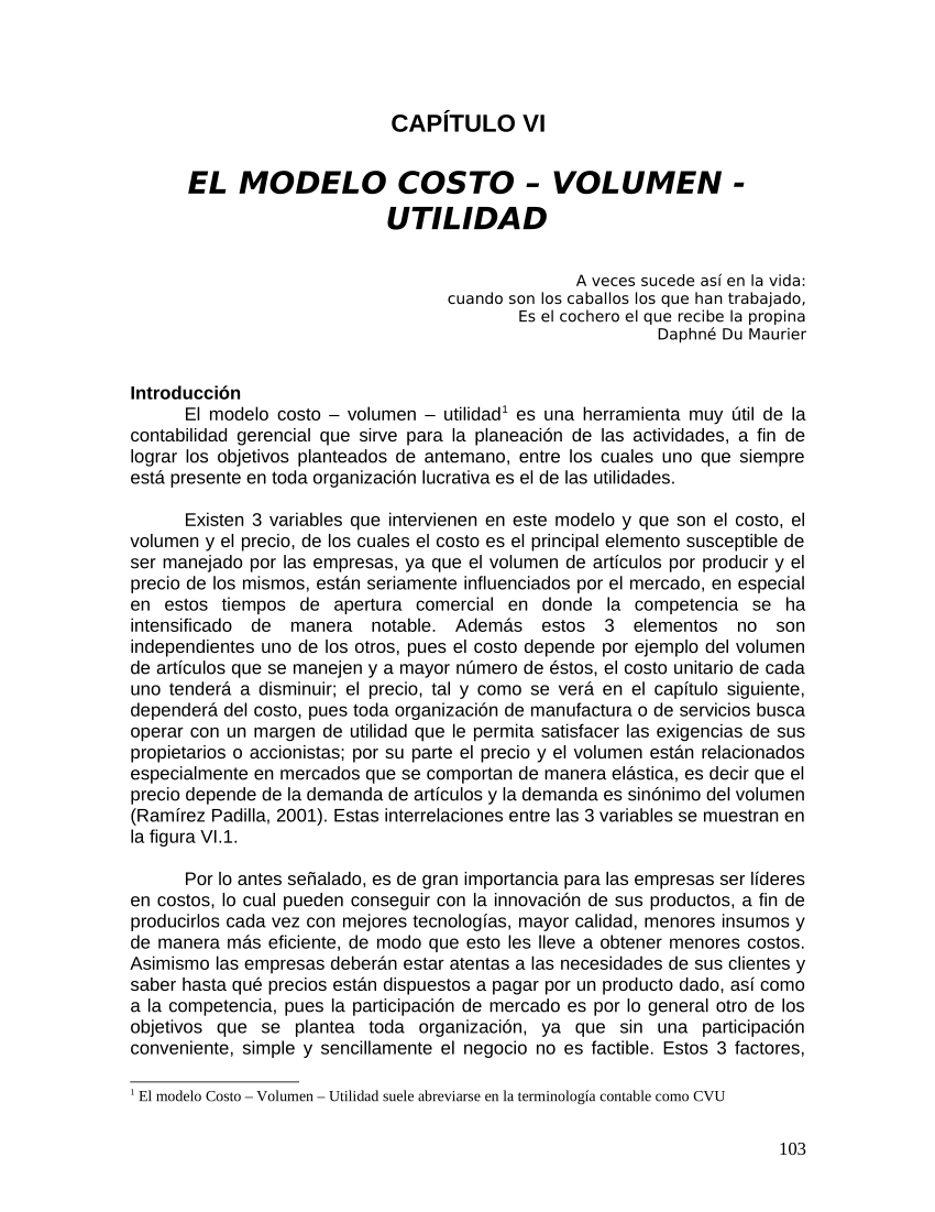 PDF) EL MODELO COSTO – VOLUMEN - UTILIDAD