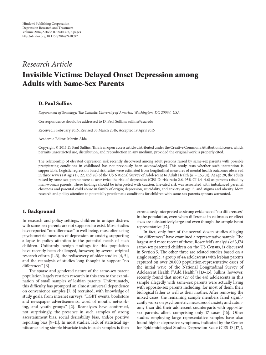 PDF Invisible Victims Delayed Onset Depression among Adults with