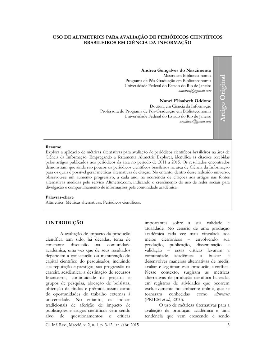 PDF) Altmetria para editores científicos: desafios e perspectivas