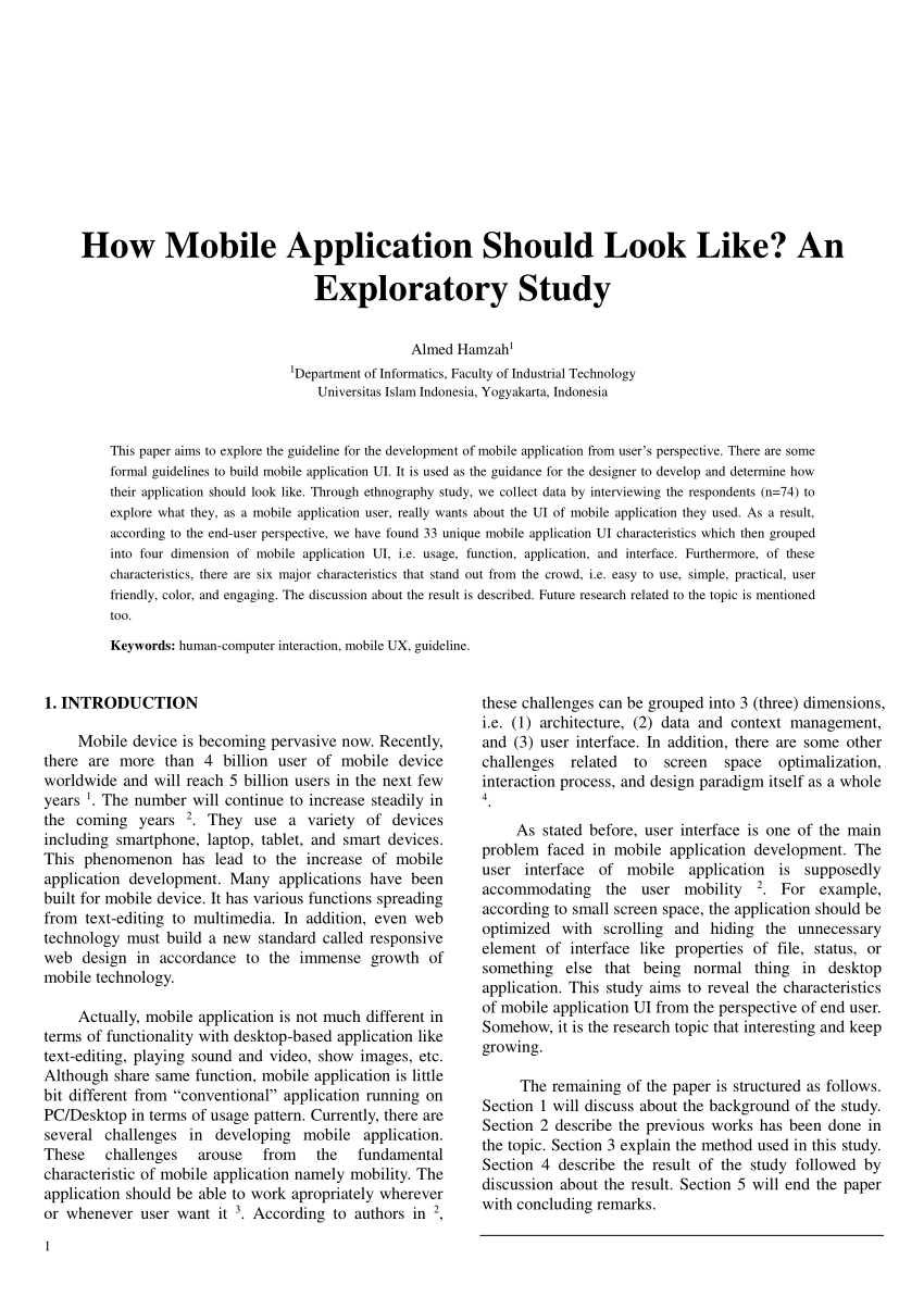 mobile application research paper