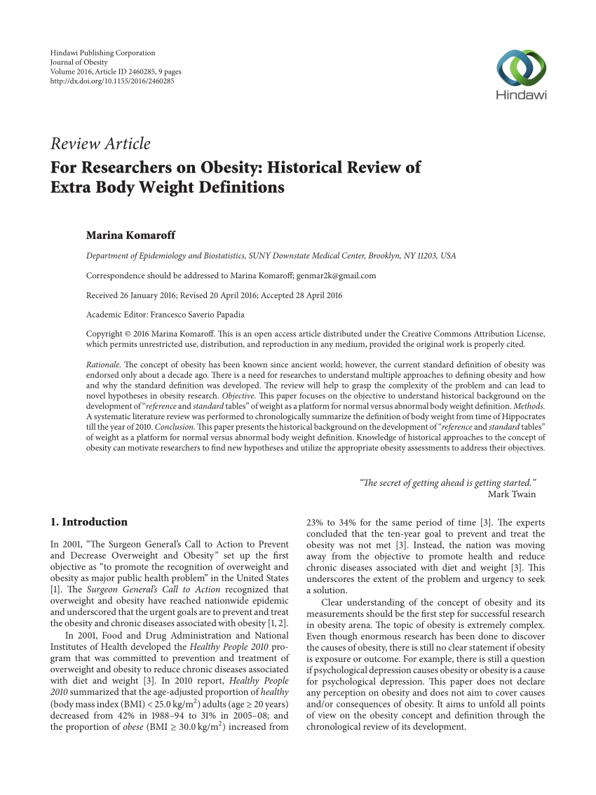research title for obesity