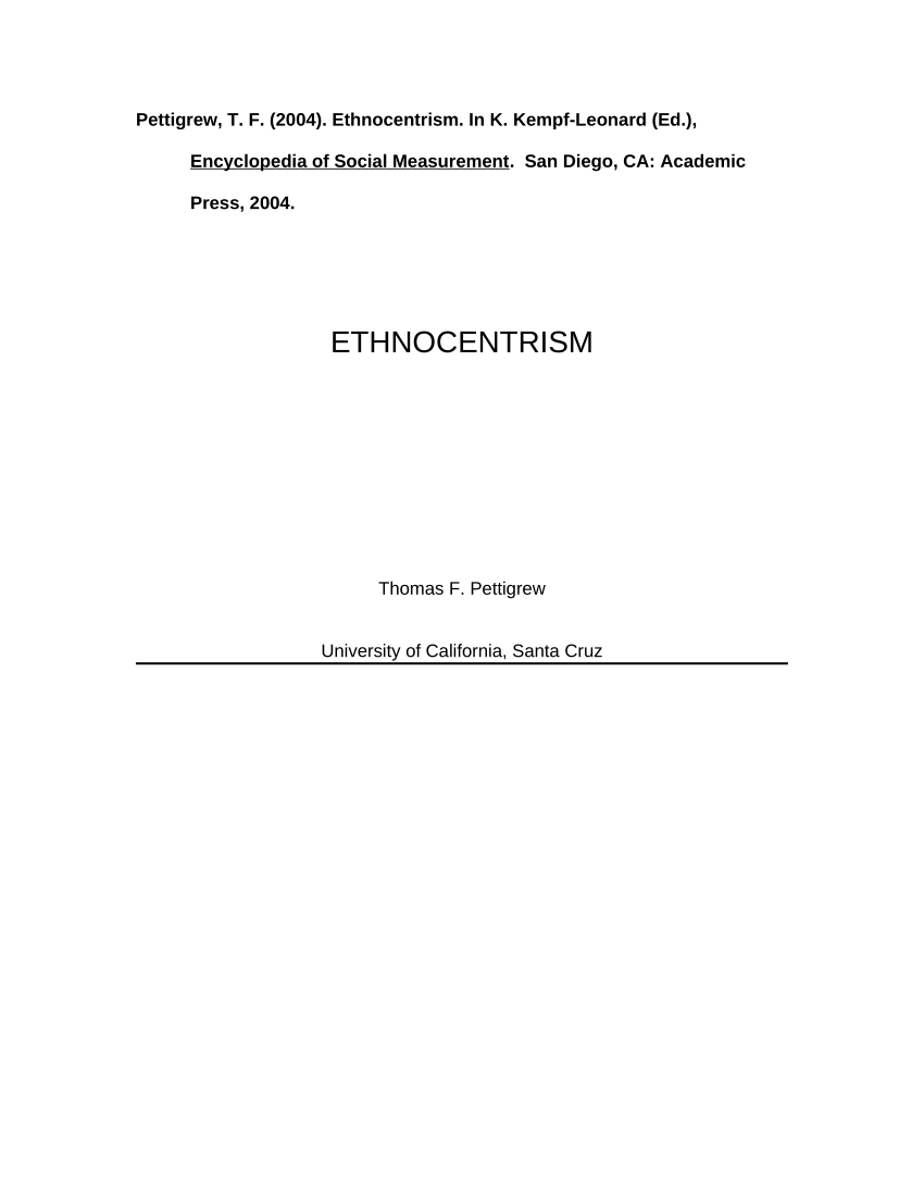ethnocentrism essay pdf