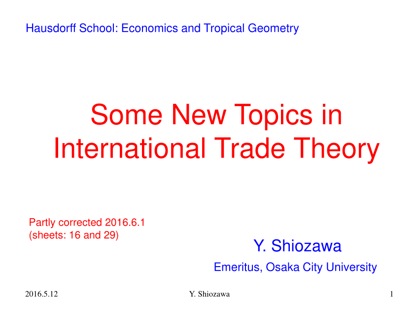 research topics in international trade