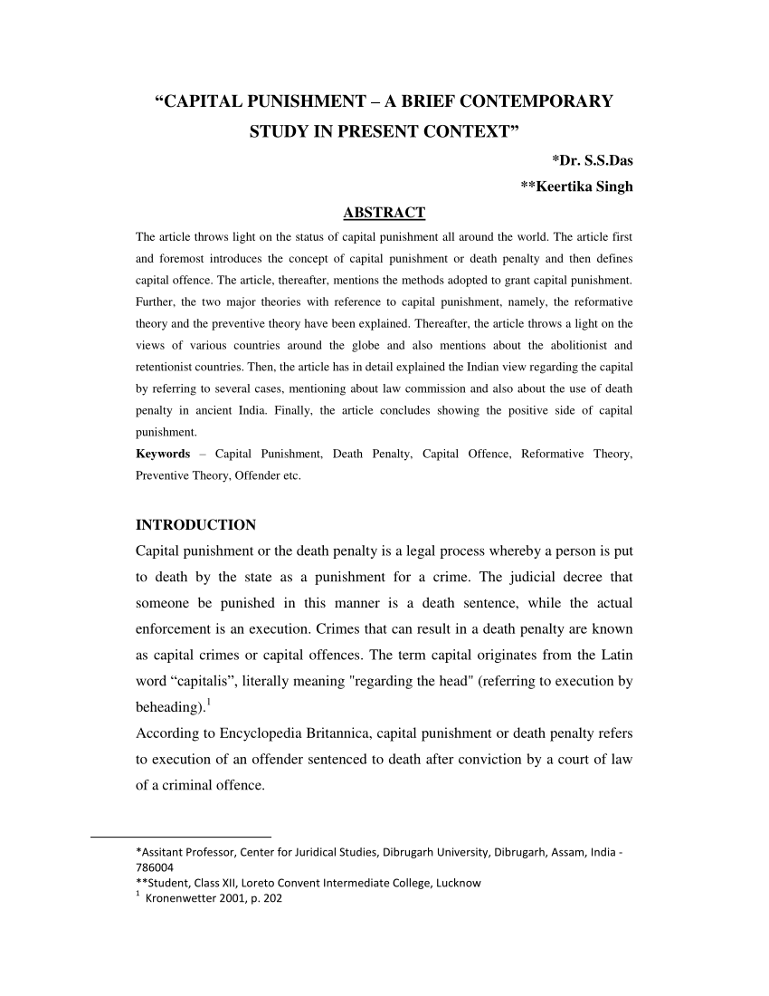 abstract about death penalty