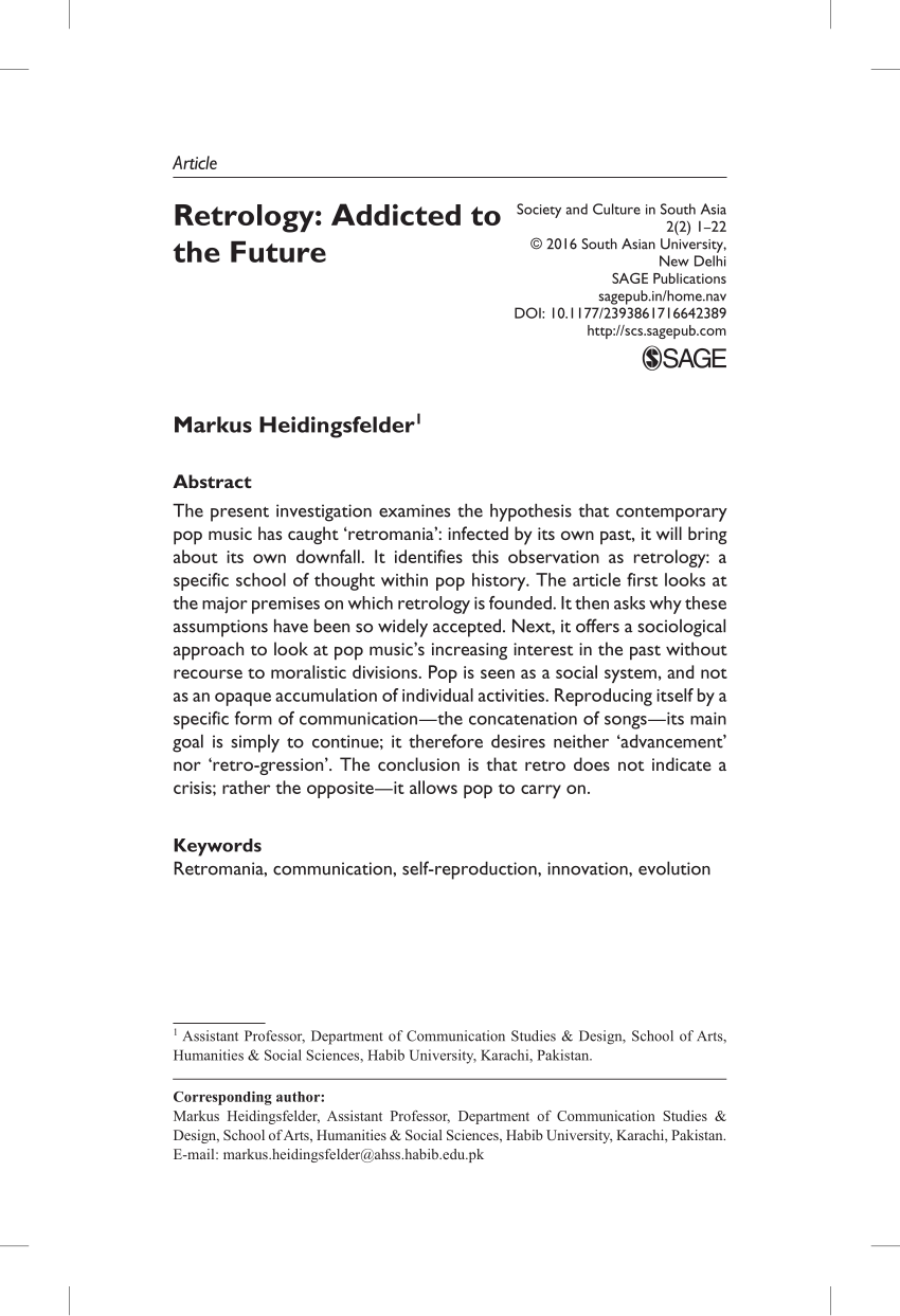 PDF) Retrology: Addicted to the Future