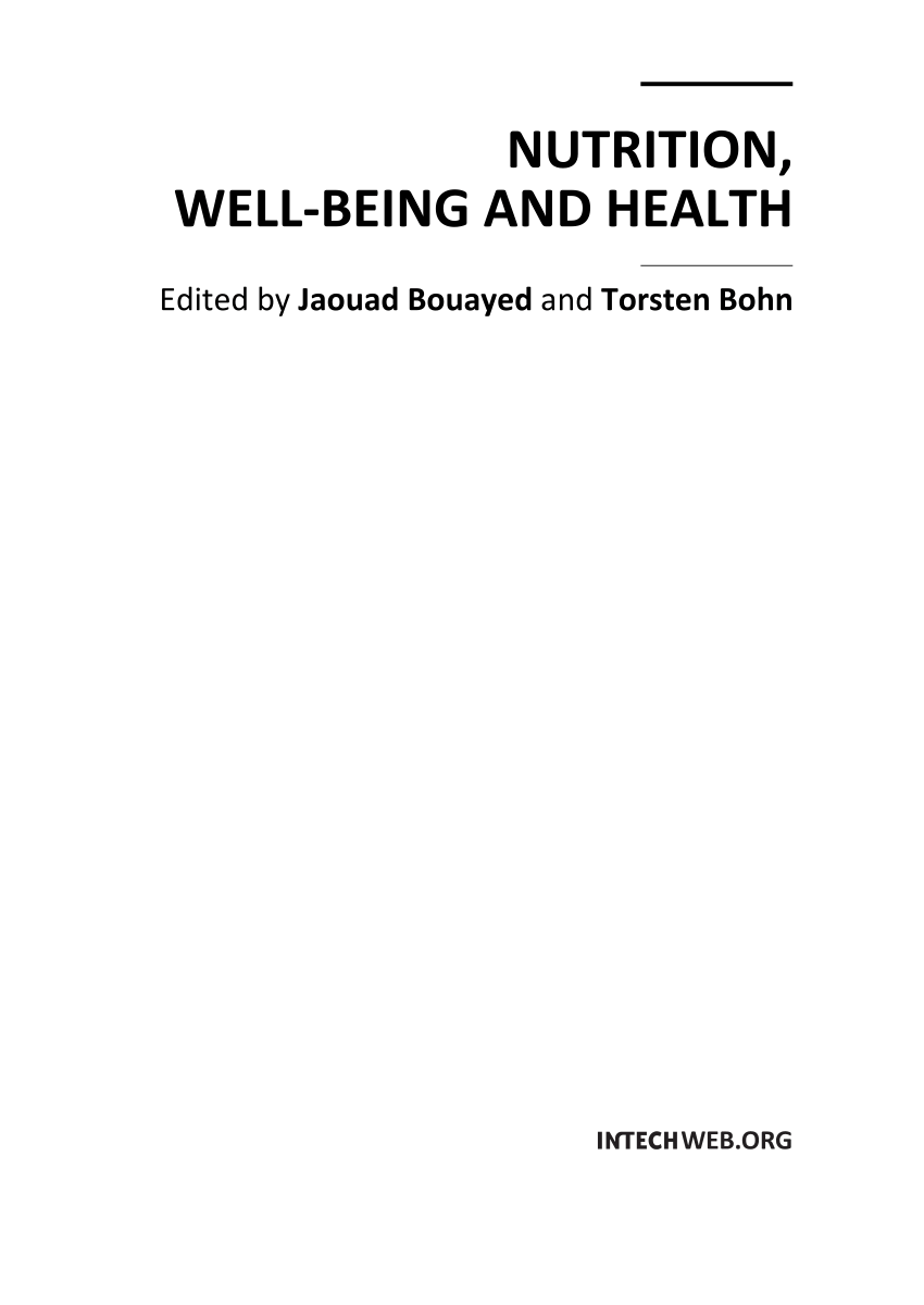 PDF) Nutrition, Well-being and Health