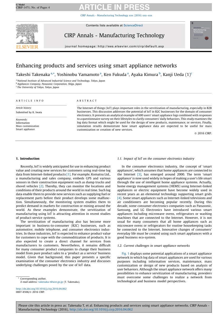 IoT-enabled smart appliances under industry 4.0: A case study -  ScienceDirect