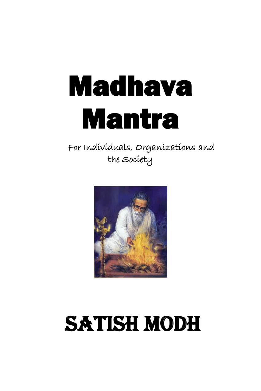 Pdf Madhava Mantra For Individuals Organizations And The Society