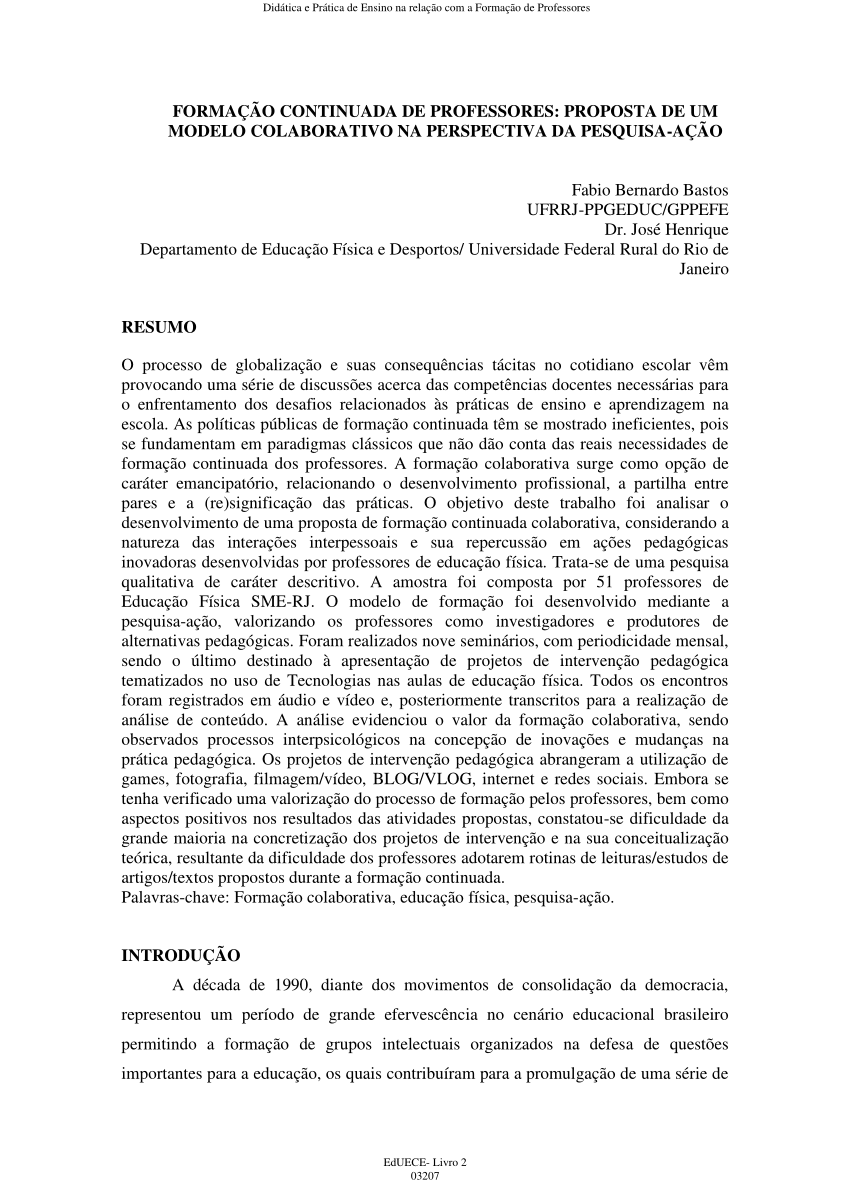 PDF) FORMAÇÃO DE PROFESSORES PARA UMA EDUCAÇÃO CRÍTICA: UMA