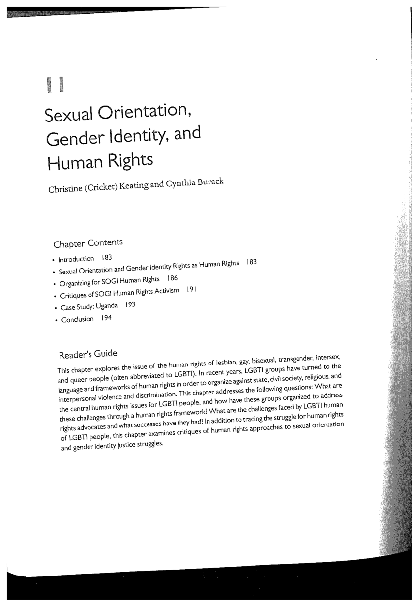 Pdf Sexual Orientation Gender Identity And Human Rights