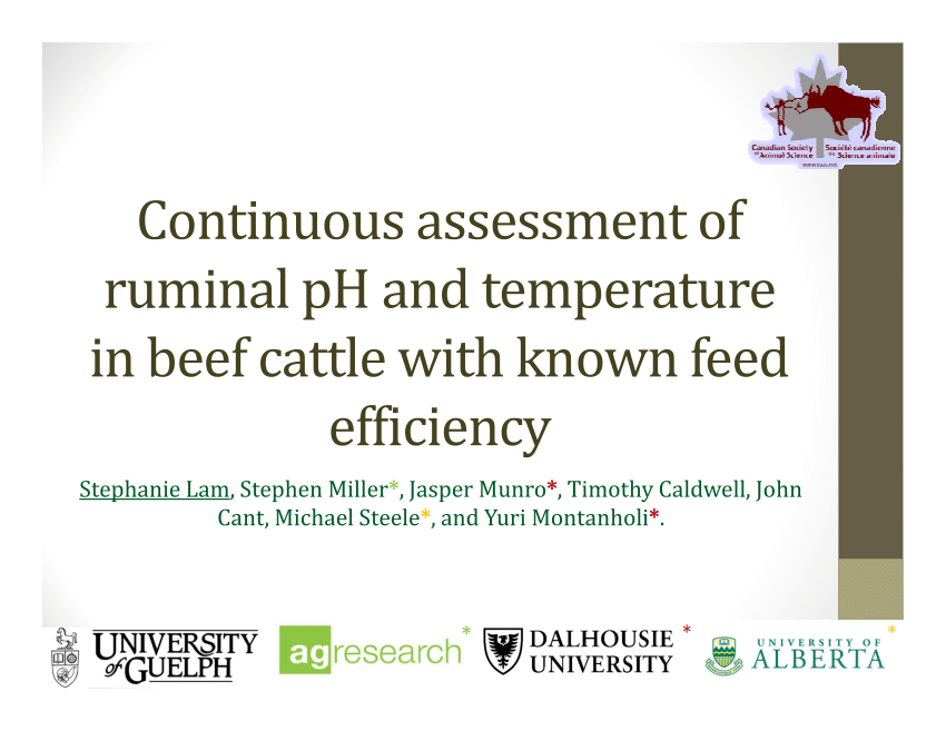 Pdf Presentation Continuous Assessment Of Rumen Ph And Temperature In Beef Cattle With Known 4464