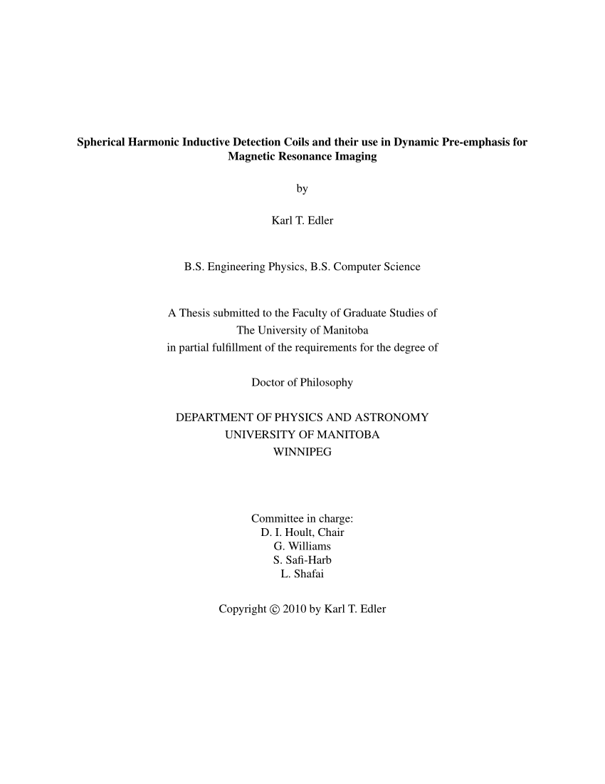 Pdf Spherical Harmonic Detection Coils And Dynamic Preemphasis