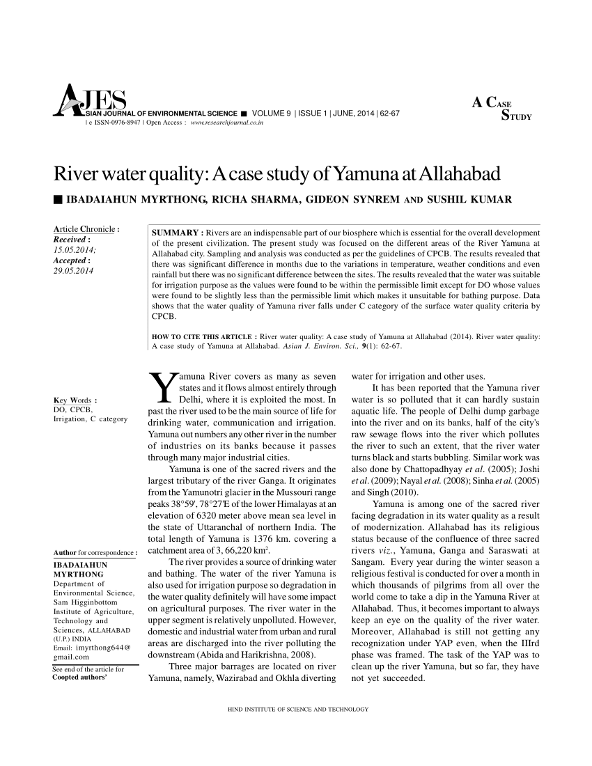 case study of yamuna river