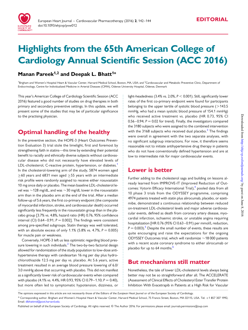 (PDF) Highlights from the 65th American College of Cardiology Annual