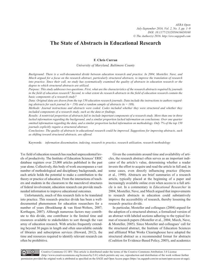 abstract article about education