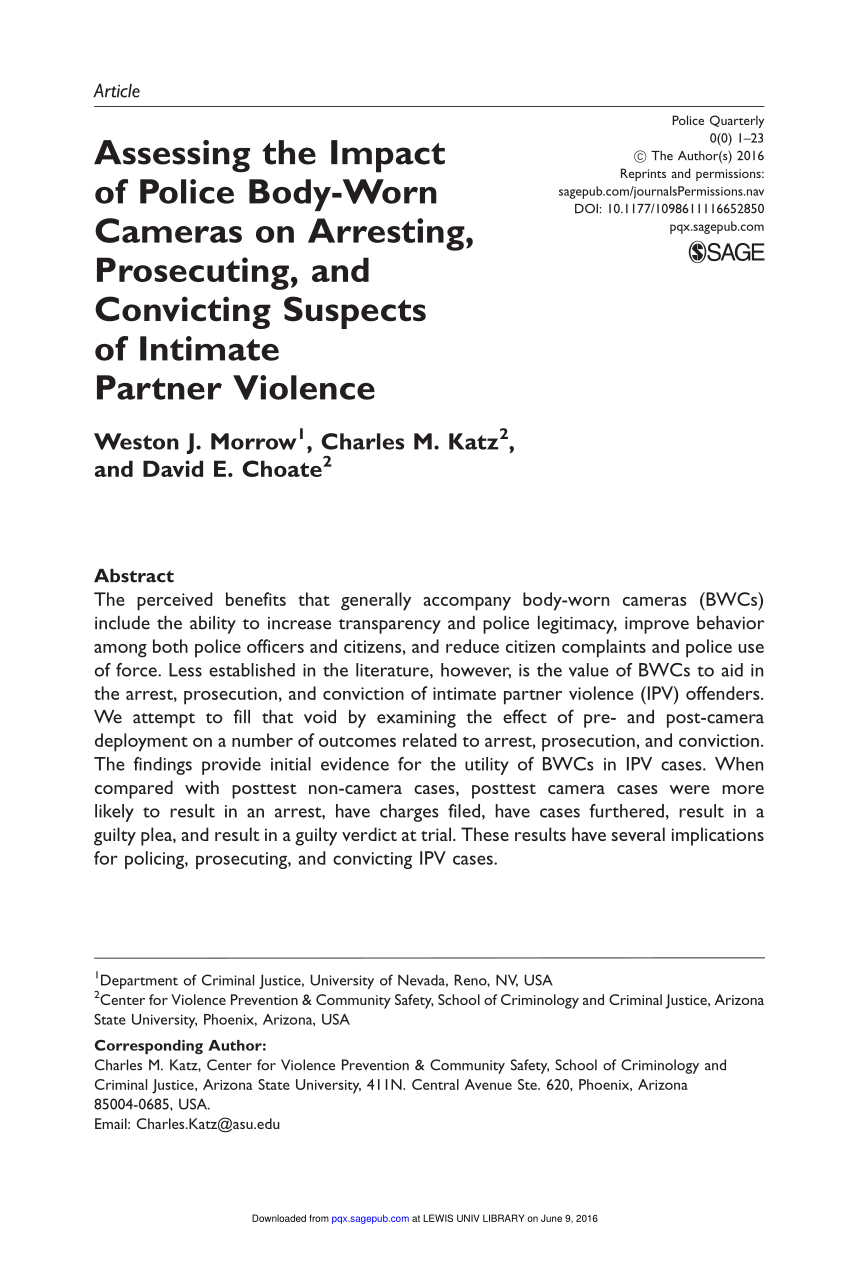 police body cameras research essay