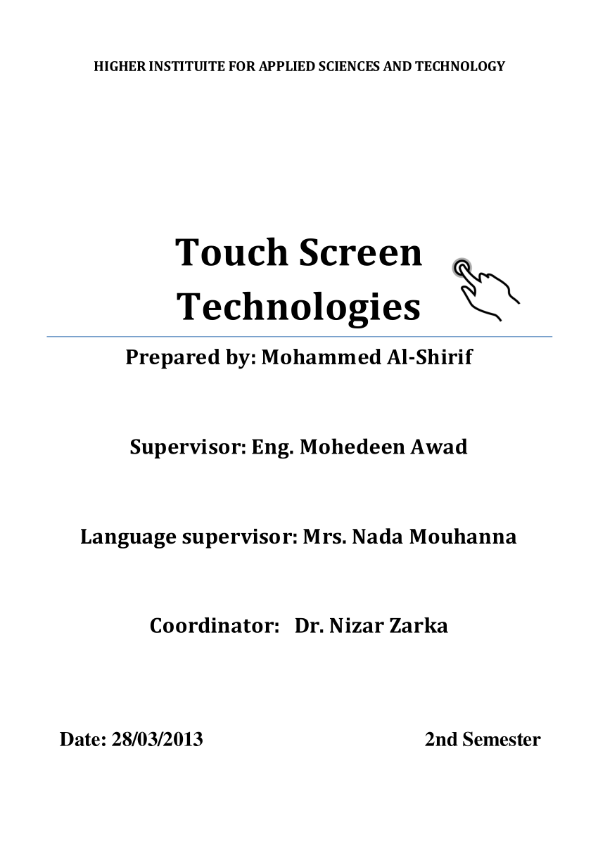 touch screen research paper