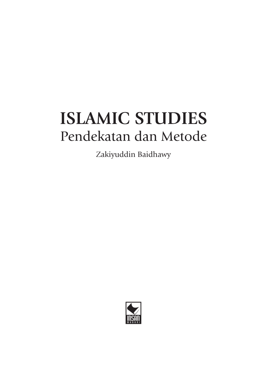 PDF ISLAMIC STUDIES Pendekatan Dan Metode