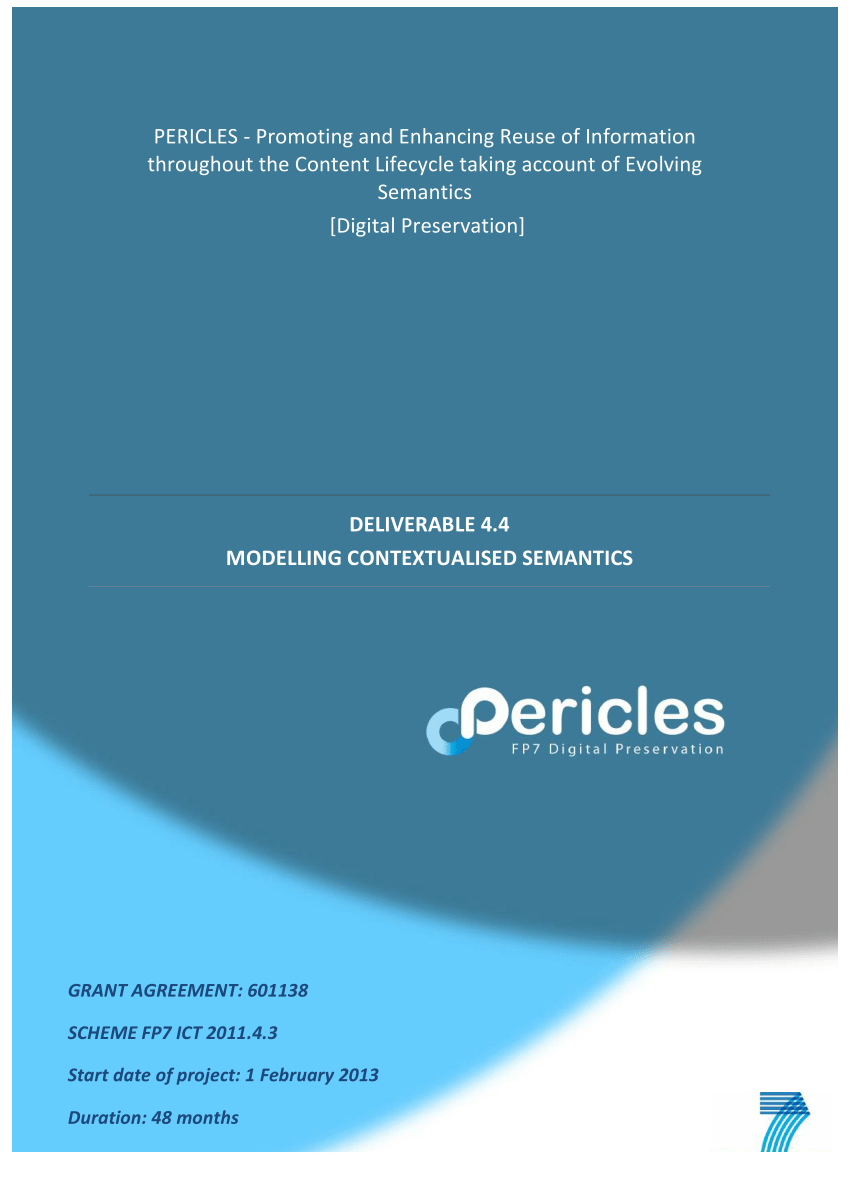 PDF) PERICLES Deliverable 4.4: Modelling Contextualised Semantics