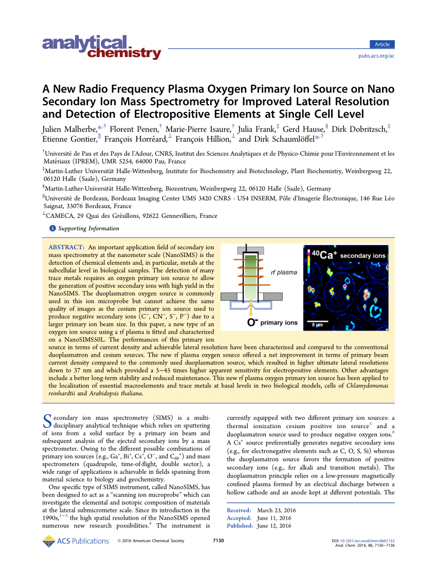 (PDF) A new RF plasma oxygen primary ion source on NanoSIMS for ...