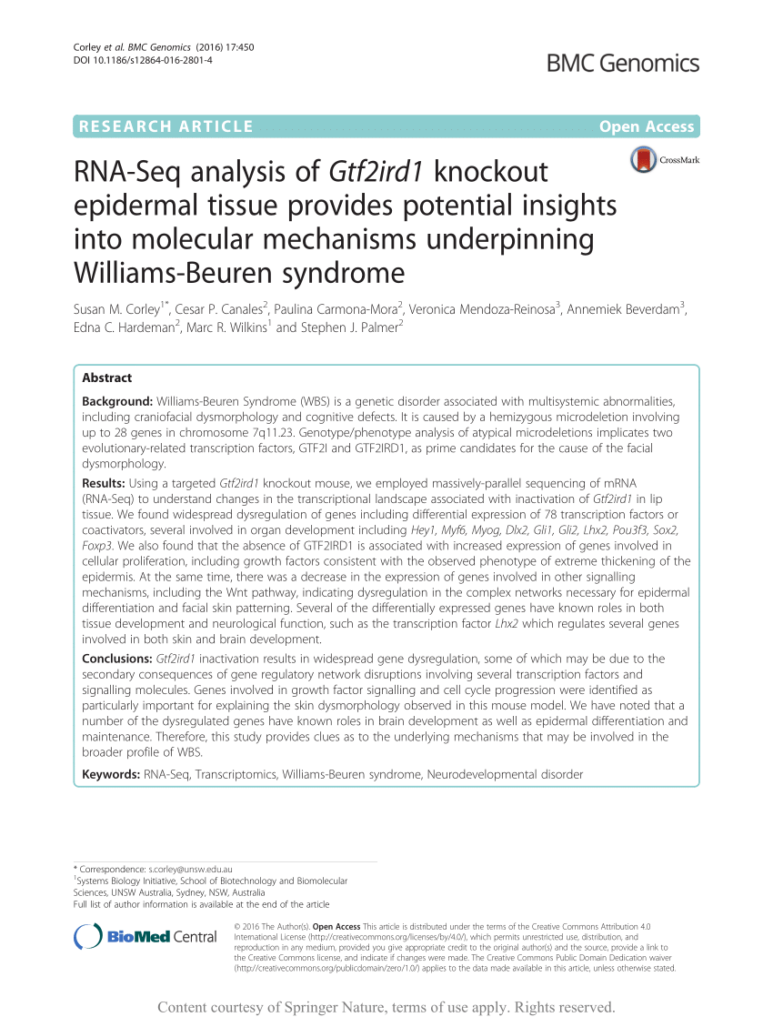 PDF) RNA-Seq analysis of Gtf2ird1 knockout epidermal tissue