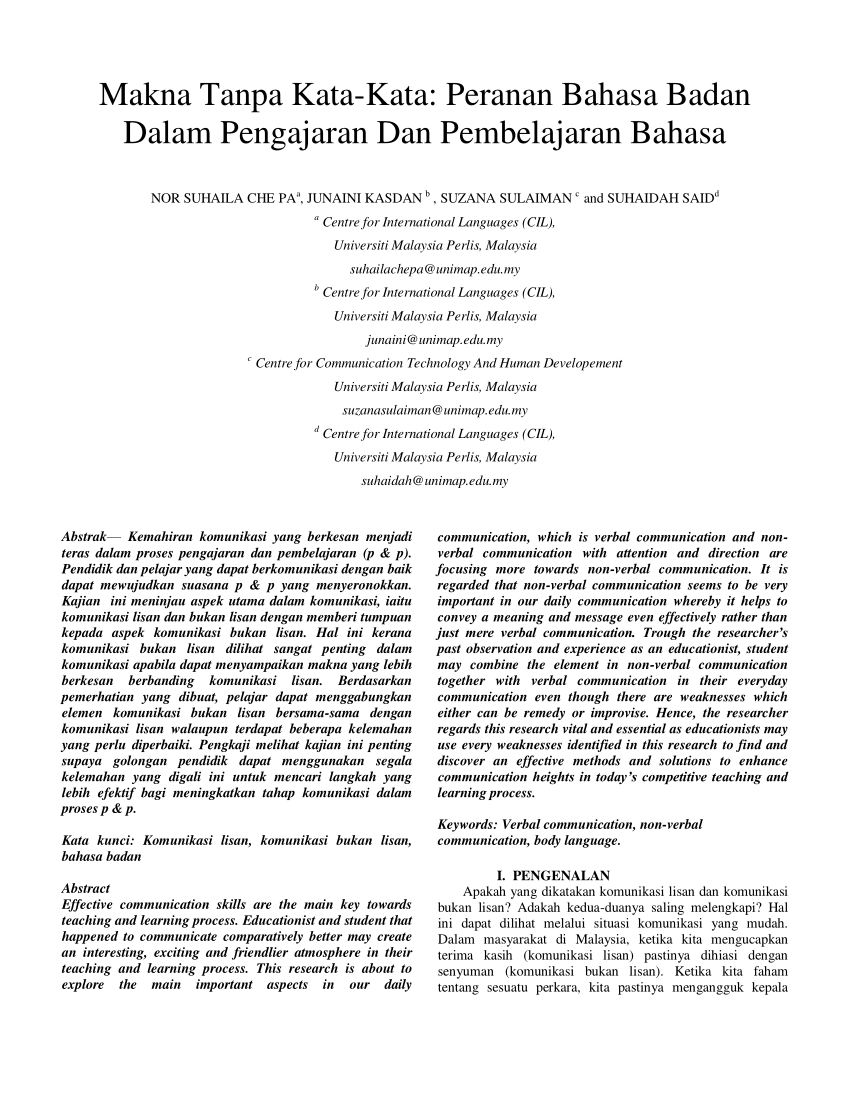  PDF Makna  Tanpa Kata Kata  Peranan Bahasa  Badan Dalam 