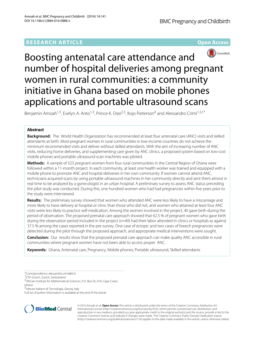 PDF Boosting antenatal care attendance and number of hospital