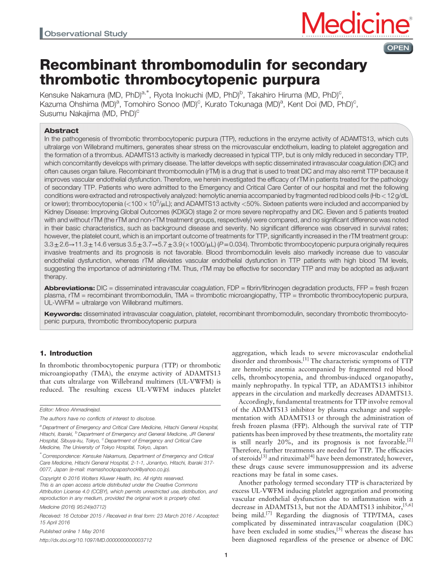 Trombocitopenija - Hipertenzija November