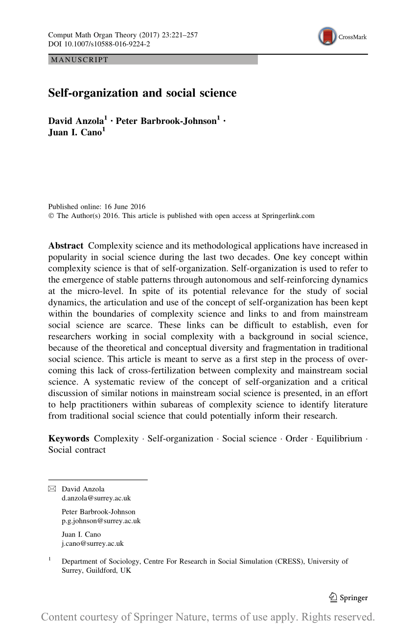 References - Self-Organizing Federalism