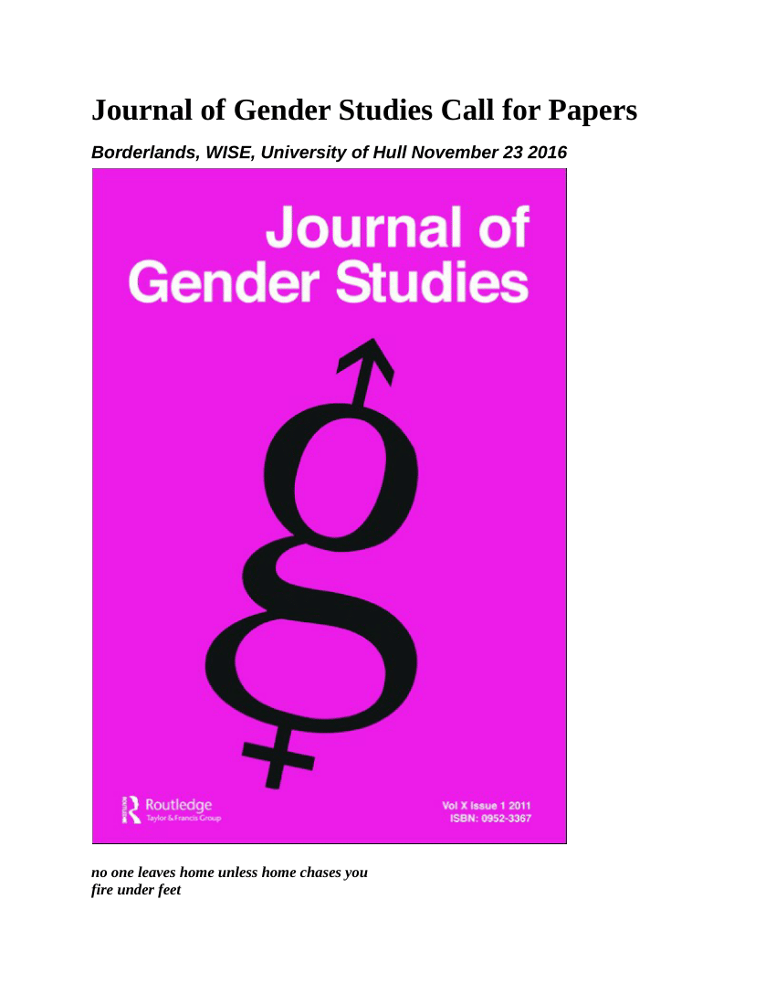 (PDF) Journal of Gender Studies Call for Papers