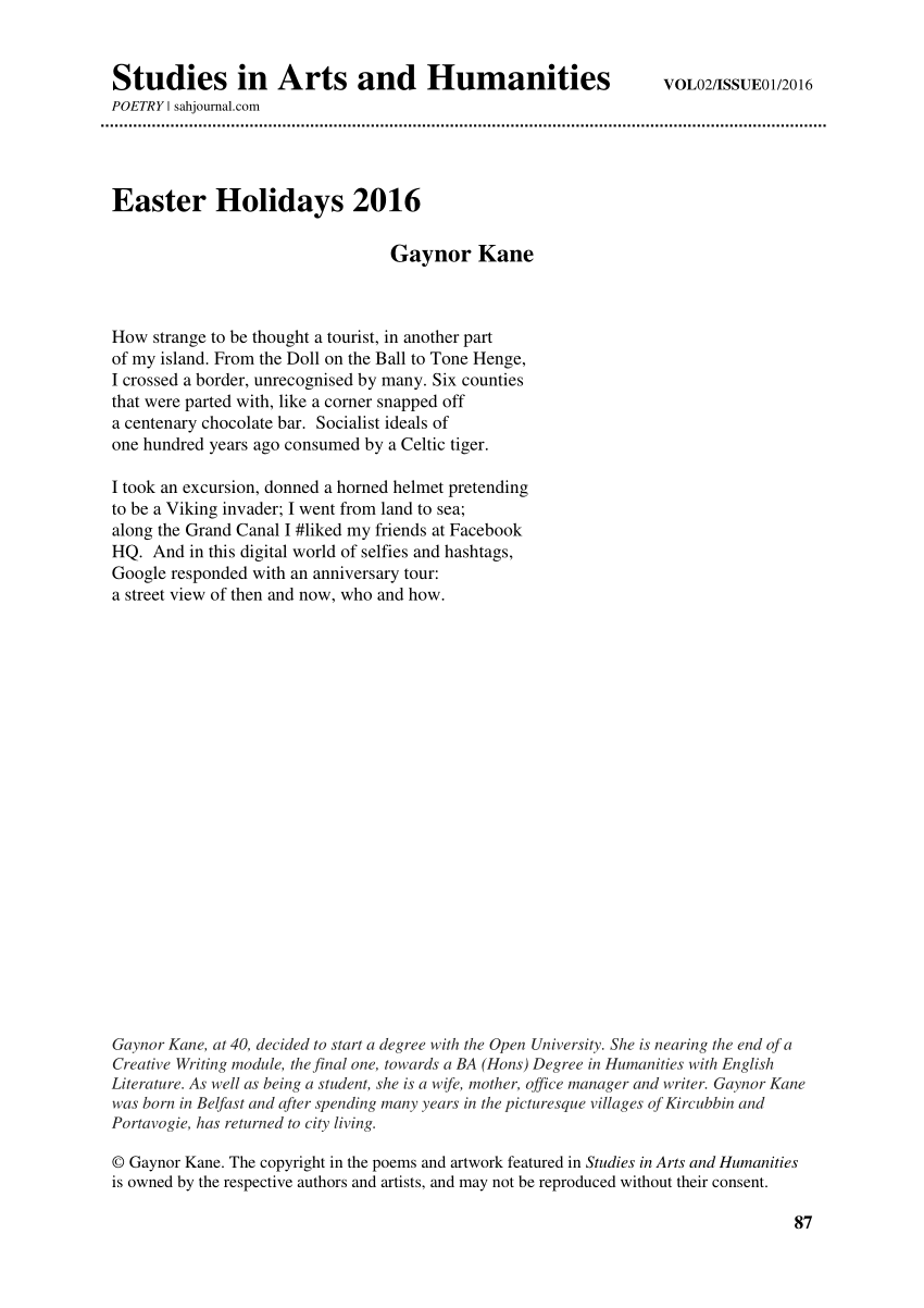 Pdf Easter Holidays