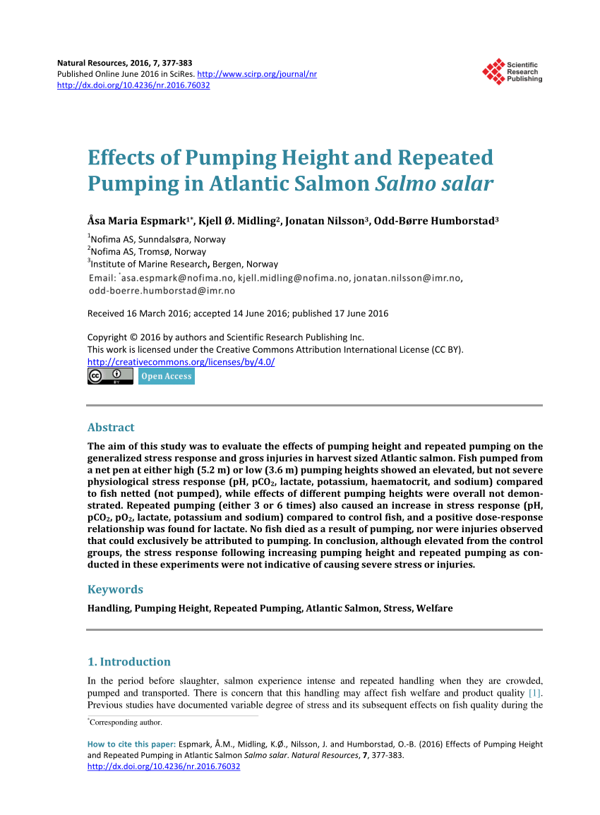 Pdf Effects Of Pumping Height And Repeated Pumping In
