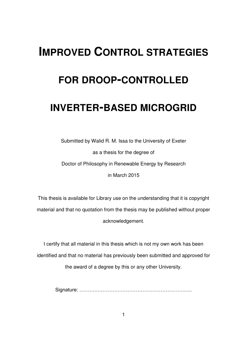 PDF) Improved Control Strategies for Droop-Controlled Inverter ...
