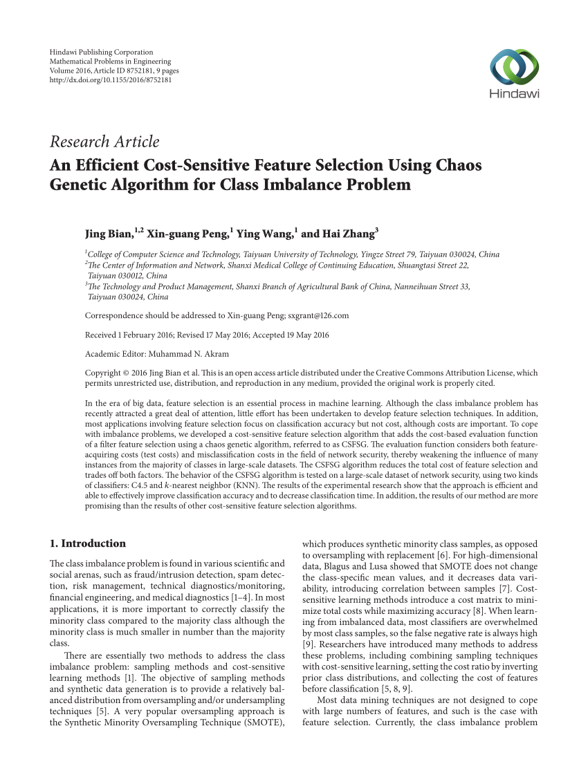 Pdf An Efficient Cost Sensitive Feature Selection Using - 