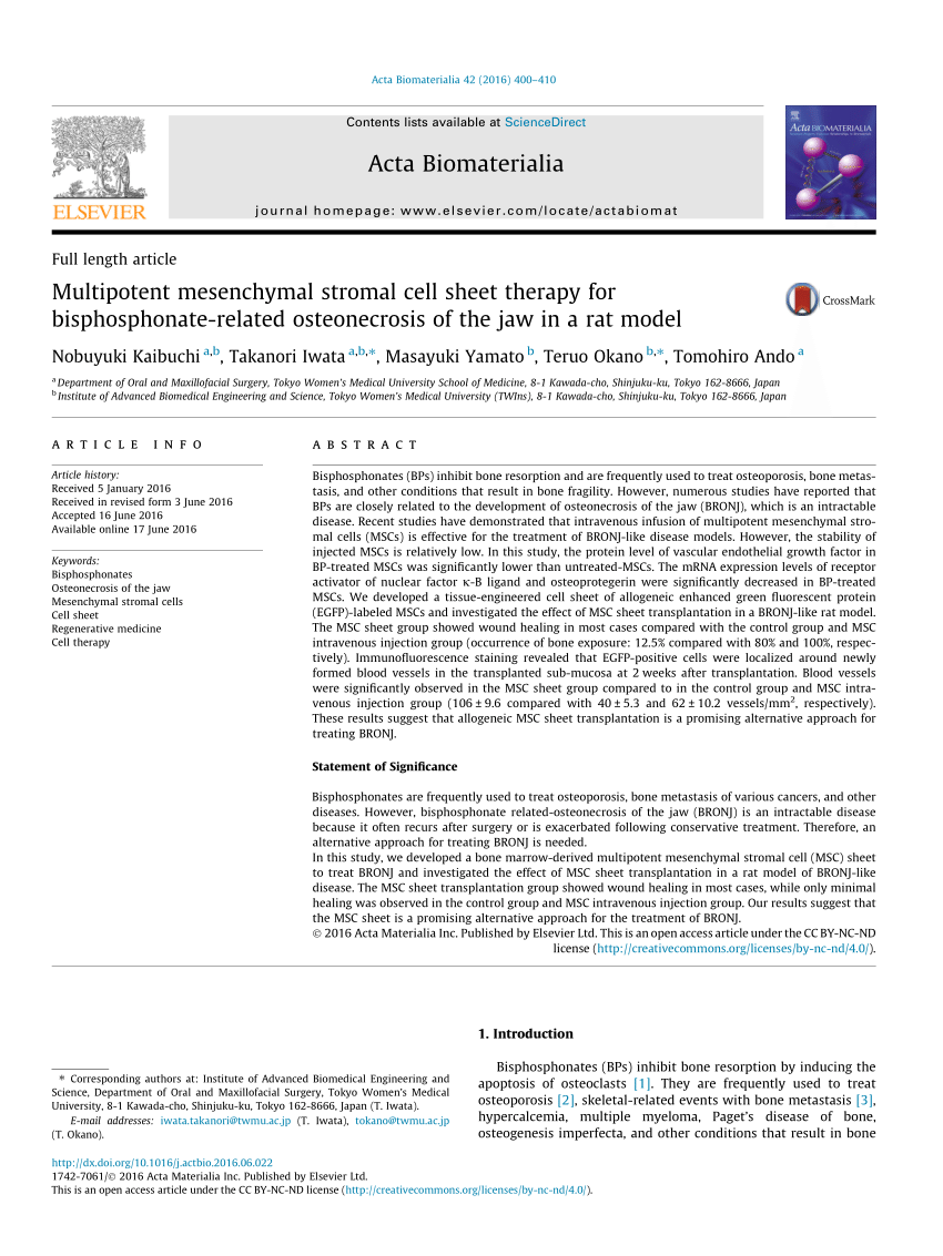 PDF) Multipotent mesenchymal stromal cell sheet therapy for