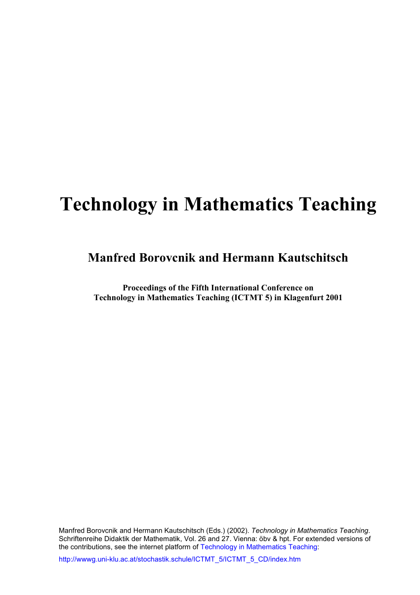 technology in mathematics education pdf