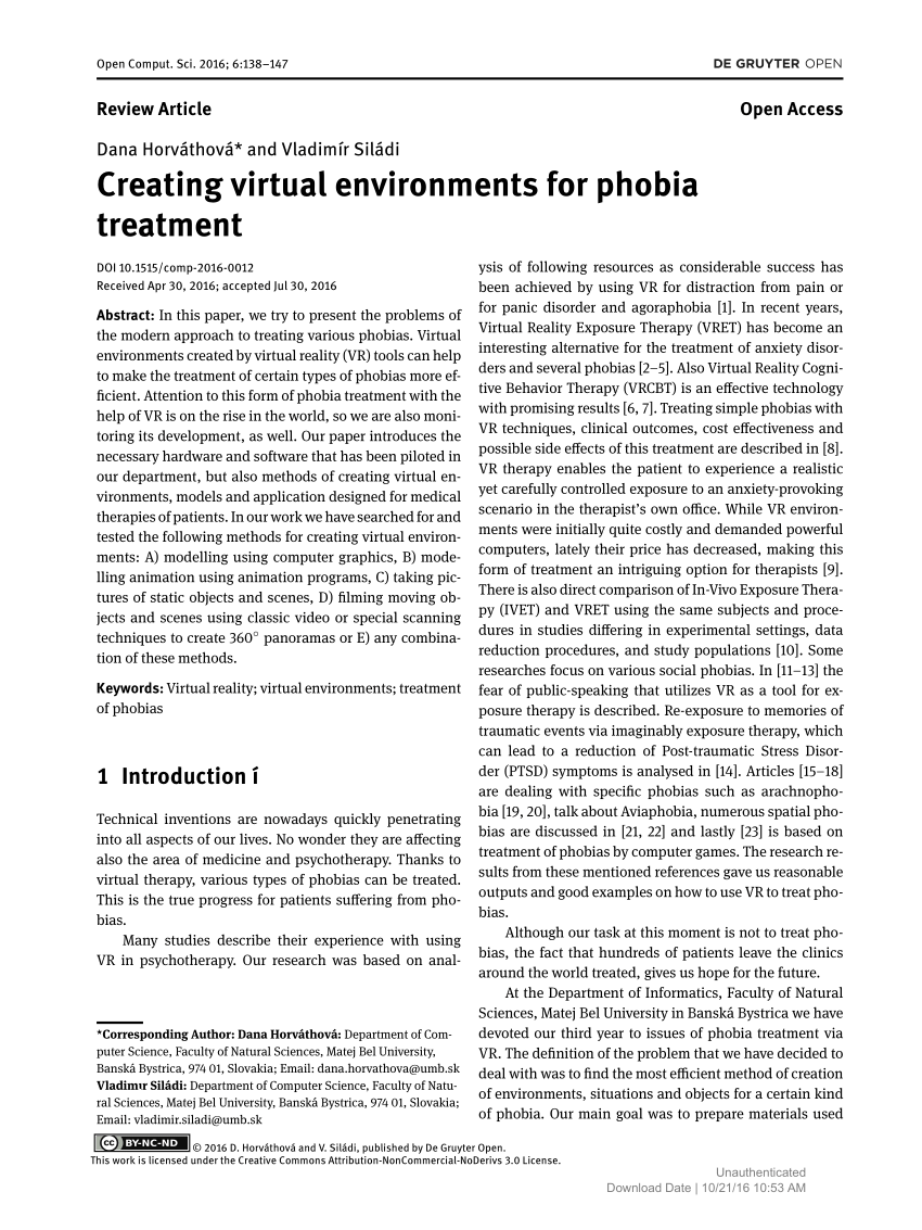 research article phobia