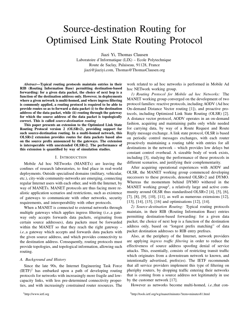 Sources of Routing Information