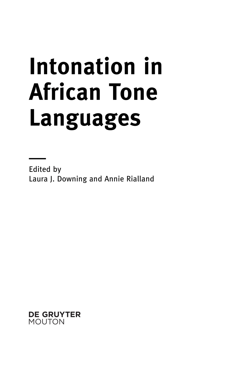 Pdf Tone And Intonation In Akan