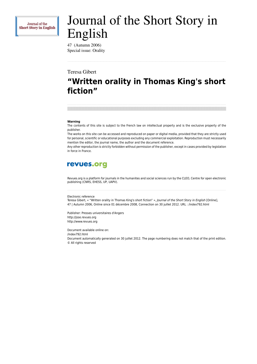 thomas king short stories