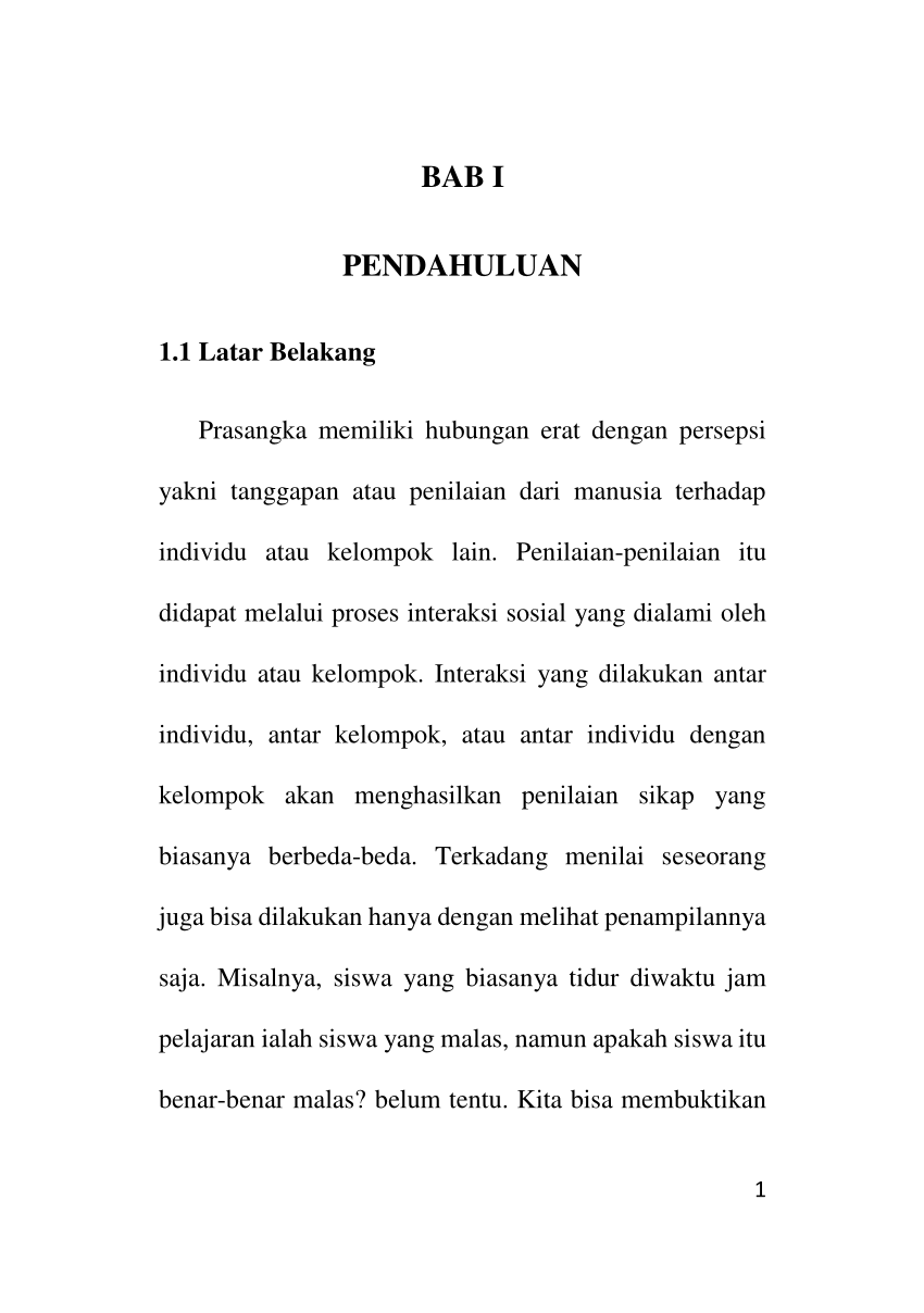 Pdf Prasangka Pada Teman Sekelas Prejudice With Classmates