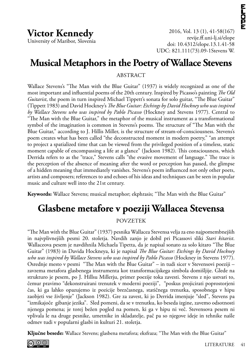 Pdf Musical Metaphors In The Poetry Of Wallace Stevens