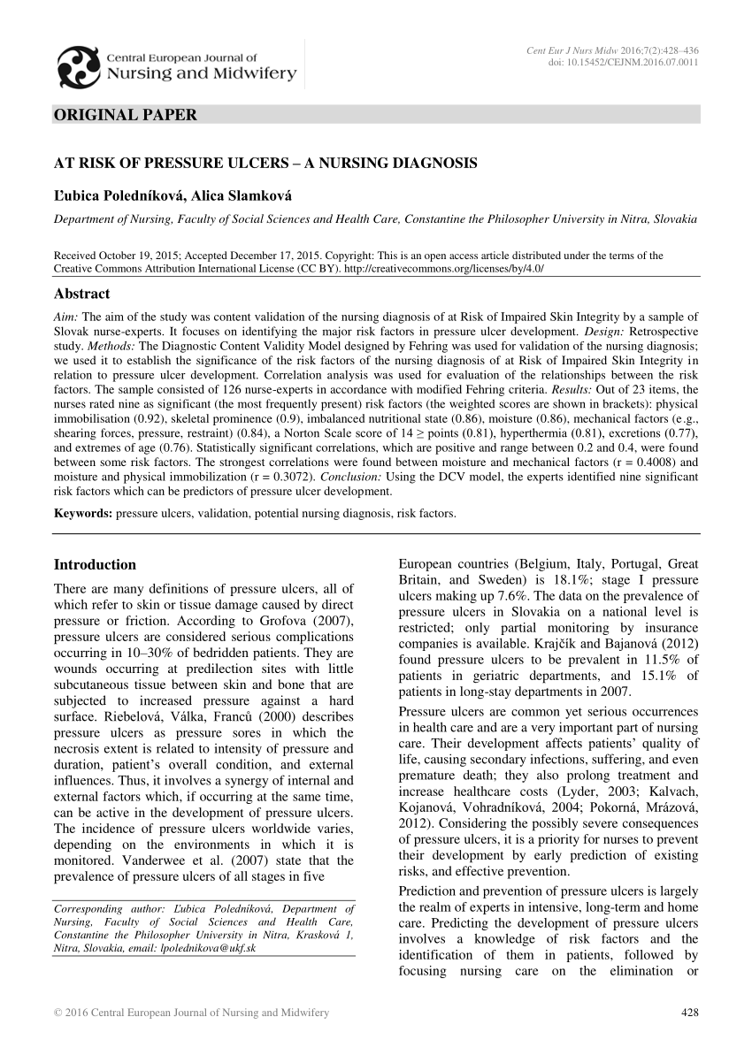 risk for impaired skin integrity