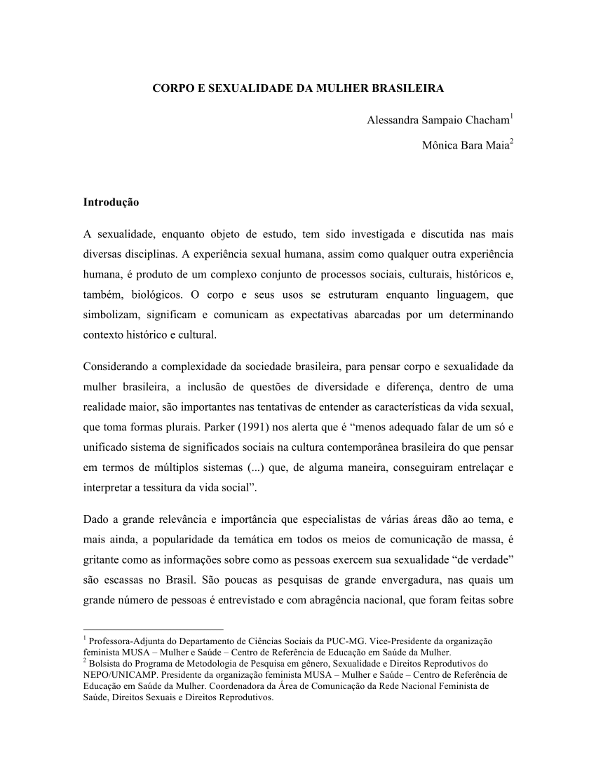 PDF) CORPO E SEXUALIDADE DA MULHER BRASILEIRA imagem foto