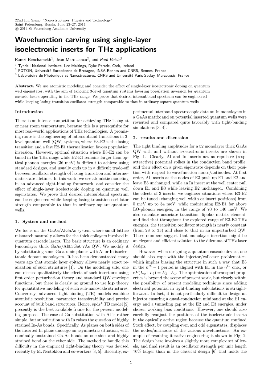 PDF) Wavefunction carving using single-layer isoelectronic inserts 