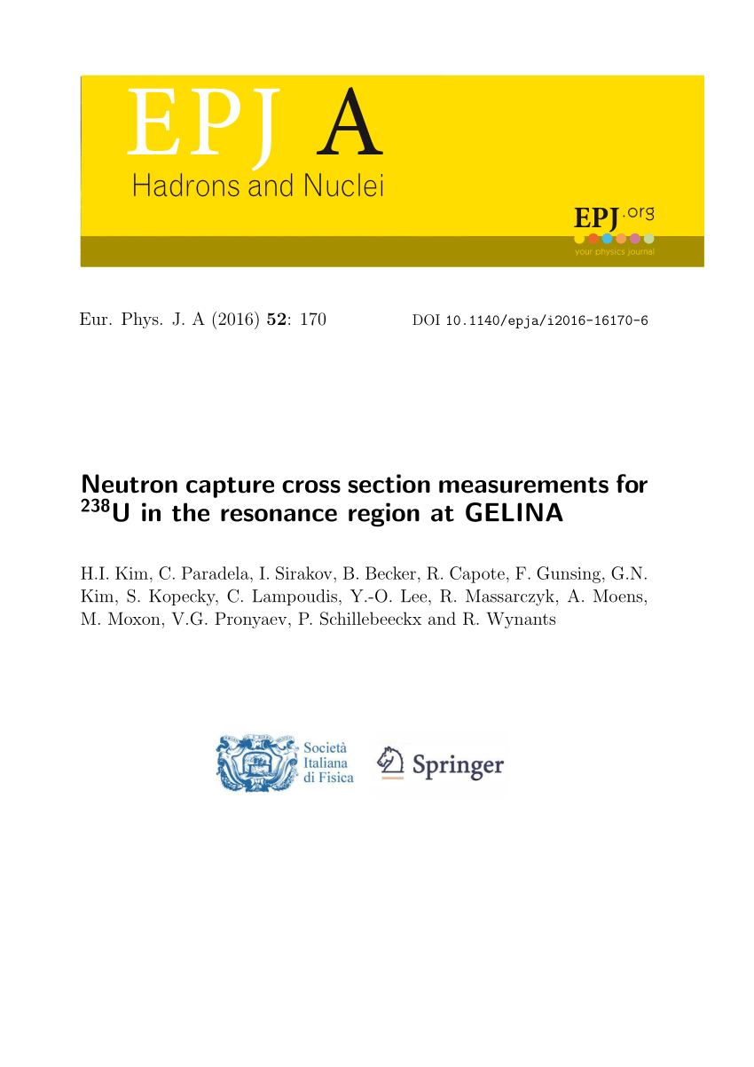 Pdf Neutron Capture Cross Section Measurements For 238u In The Resonance Region At Gelina