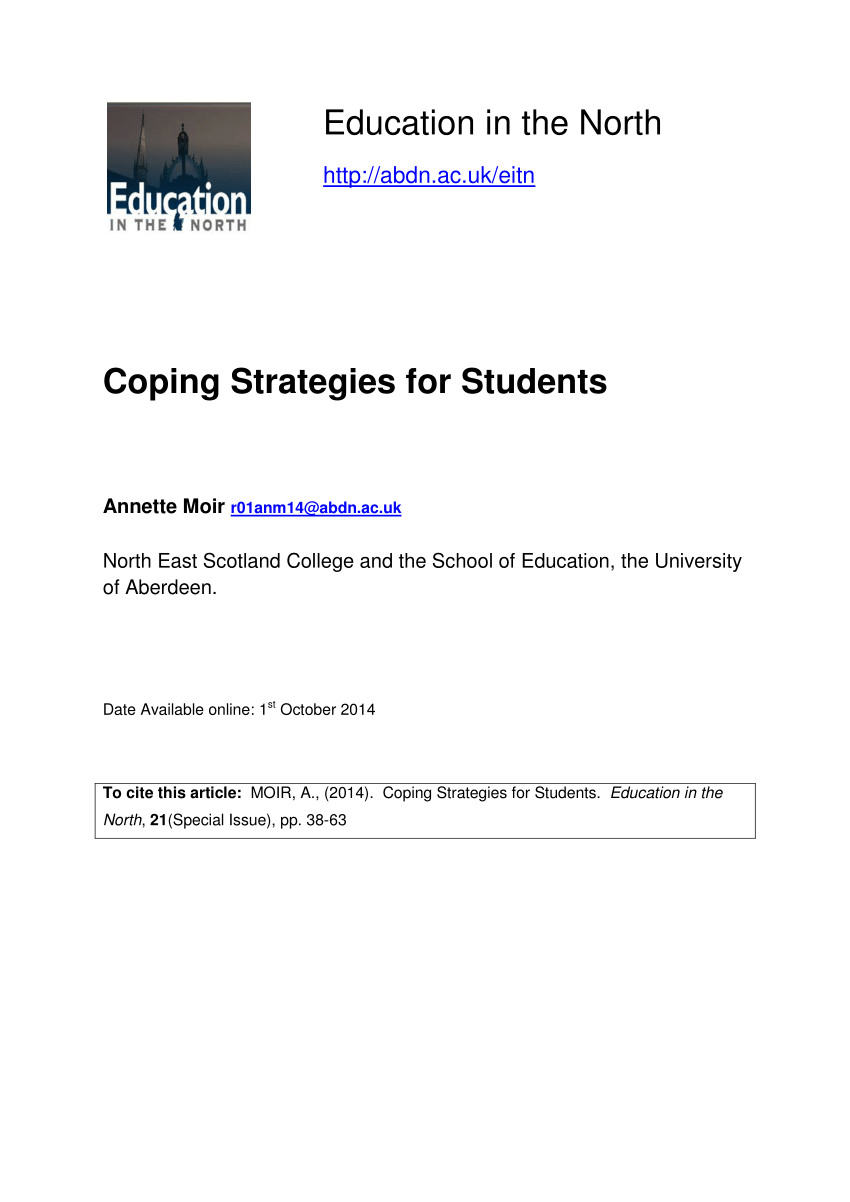coping strategies for students research paper
