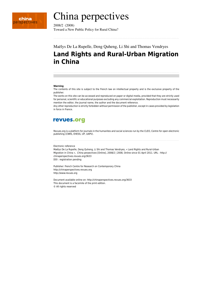 rural to urban migration in china case study