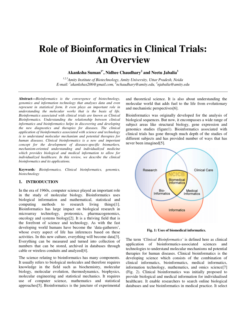 bioinformatics based research papers